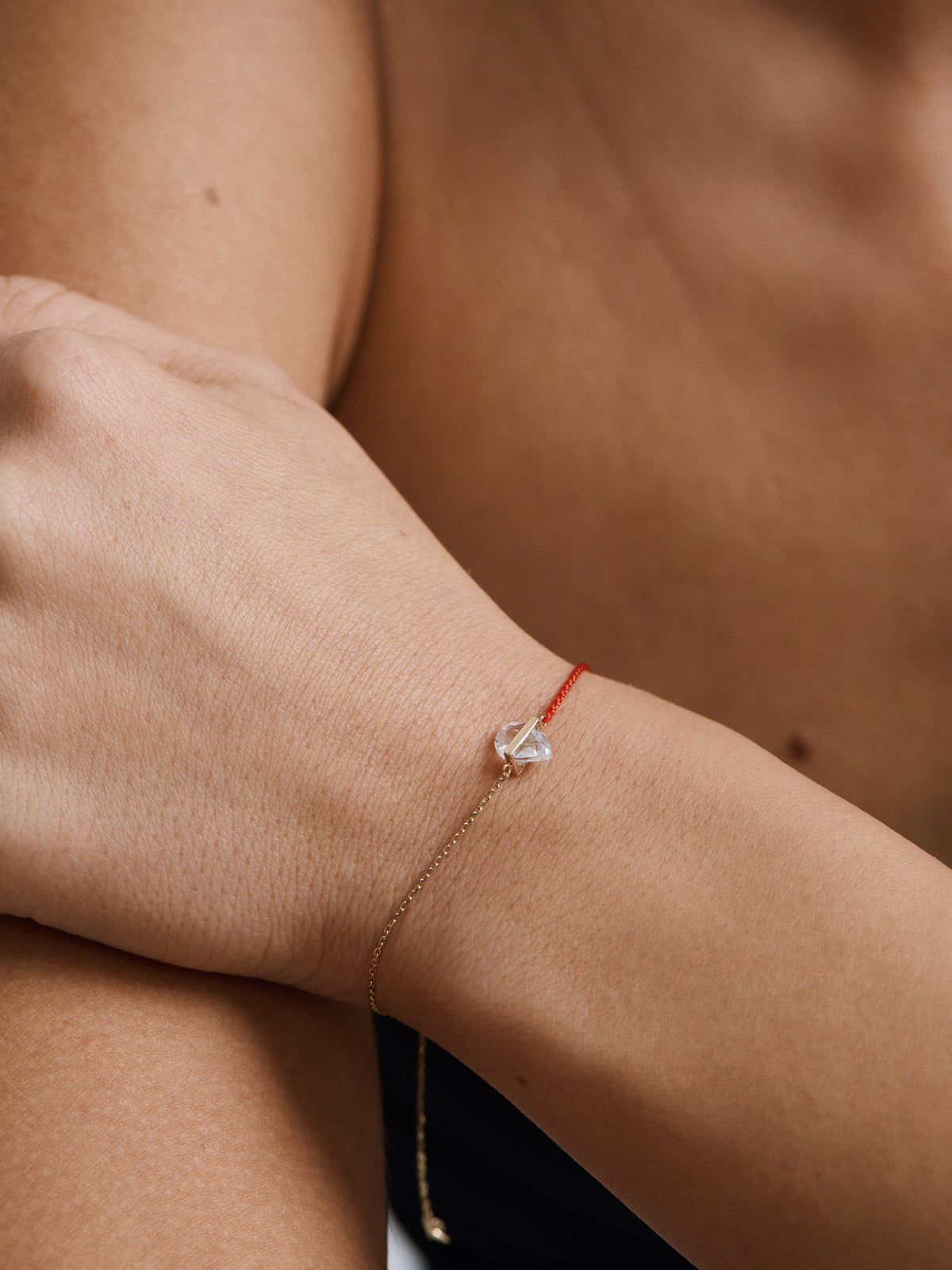 Movement Crystal Red Cord Bracelet