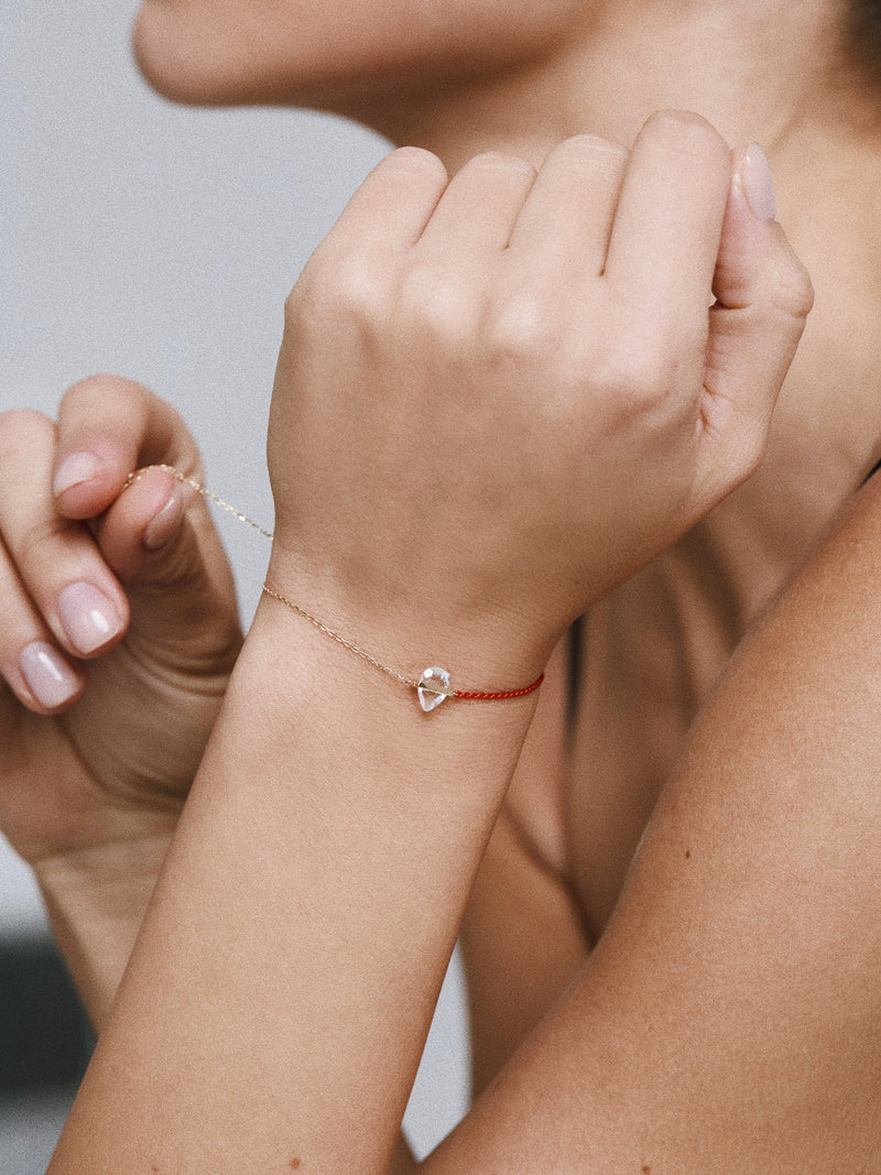 Movement Crystal Red Cord Bracelet