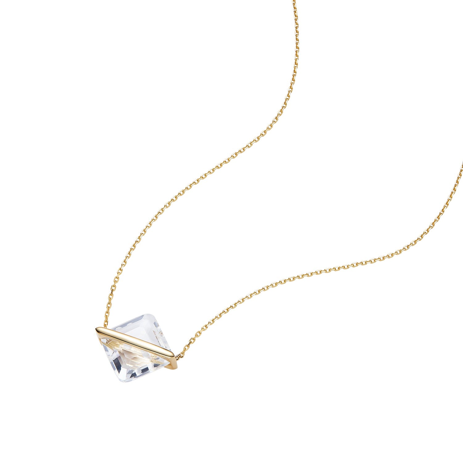 14K GOLD CRYSTAL NECKLACE