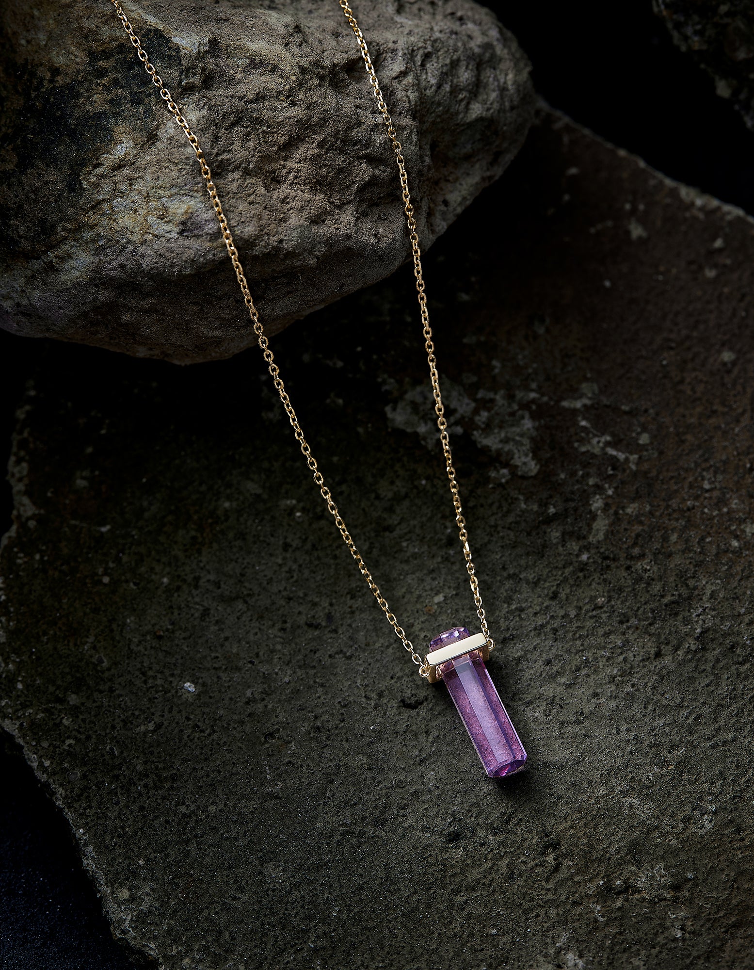 14K GOLD CRYSTAL NECKLACE