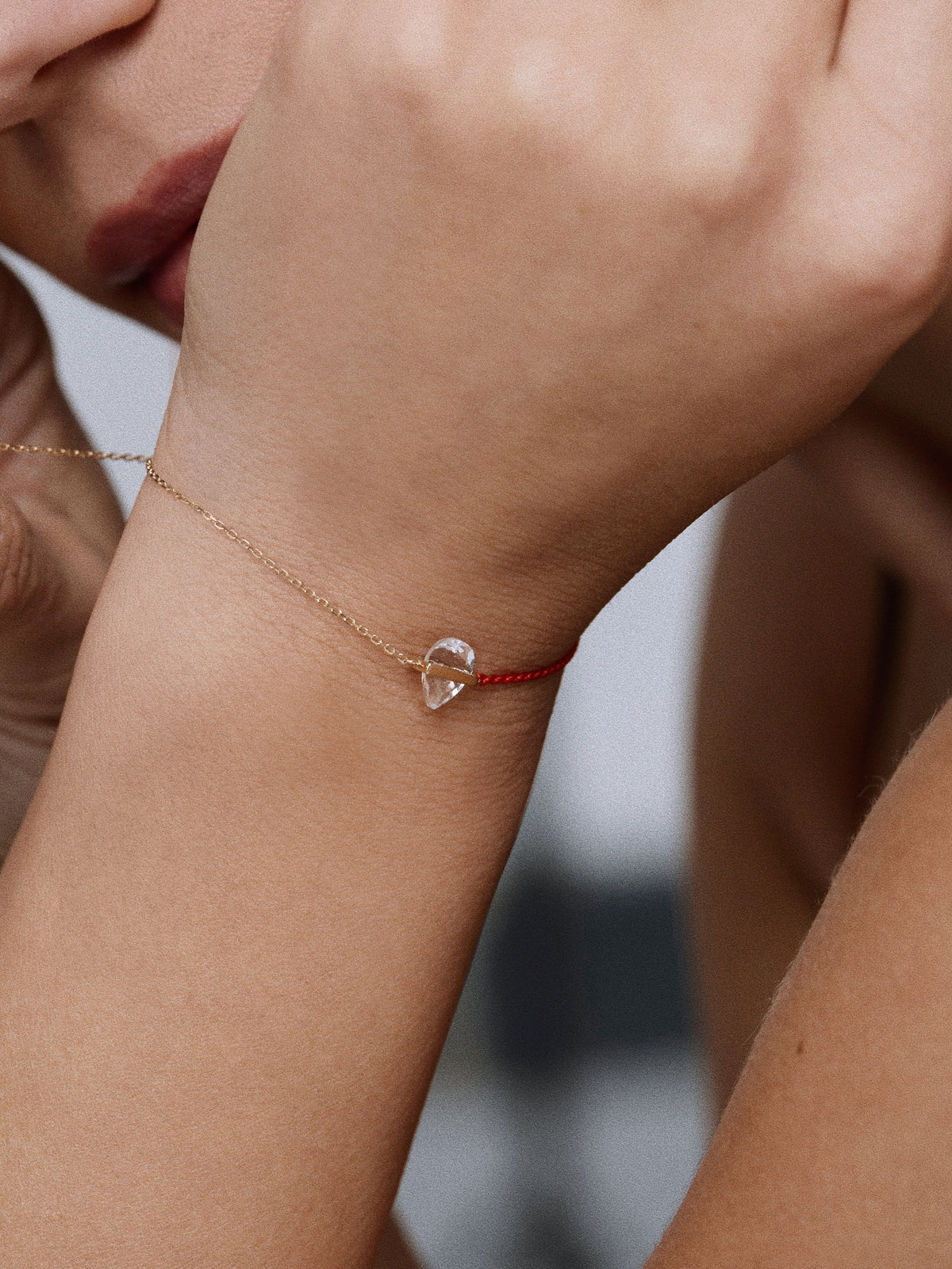 Movement Crystal Red Cord Bracelet