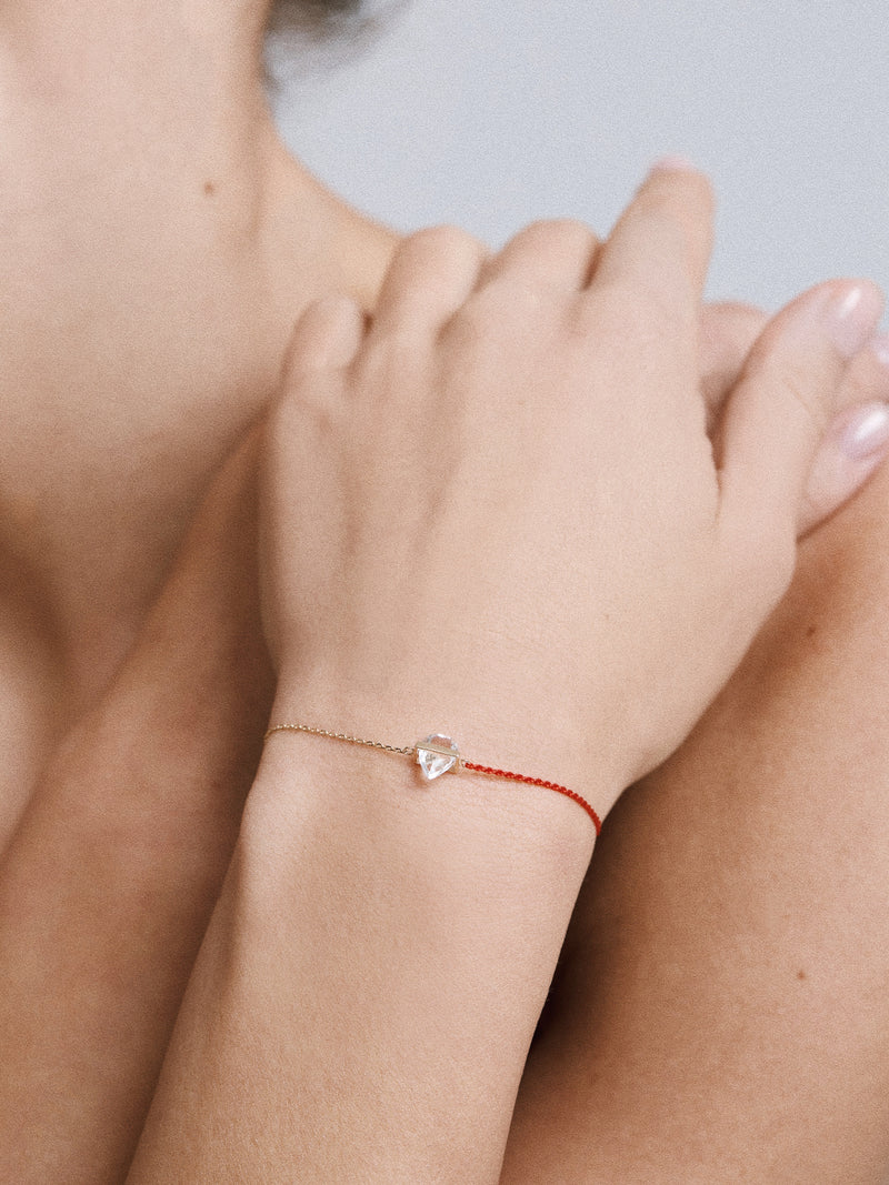 Movement Crystal Red Cord Bracelet