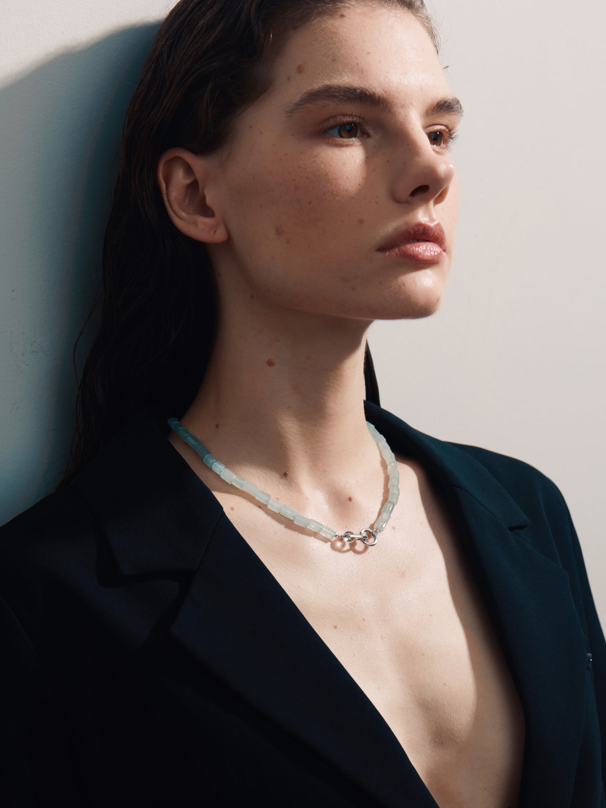 Spring Moonlight Aquamarine Necklace