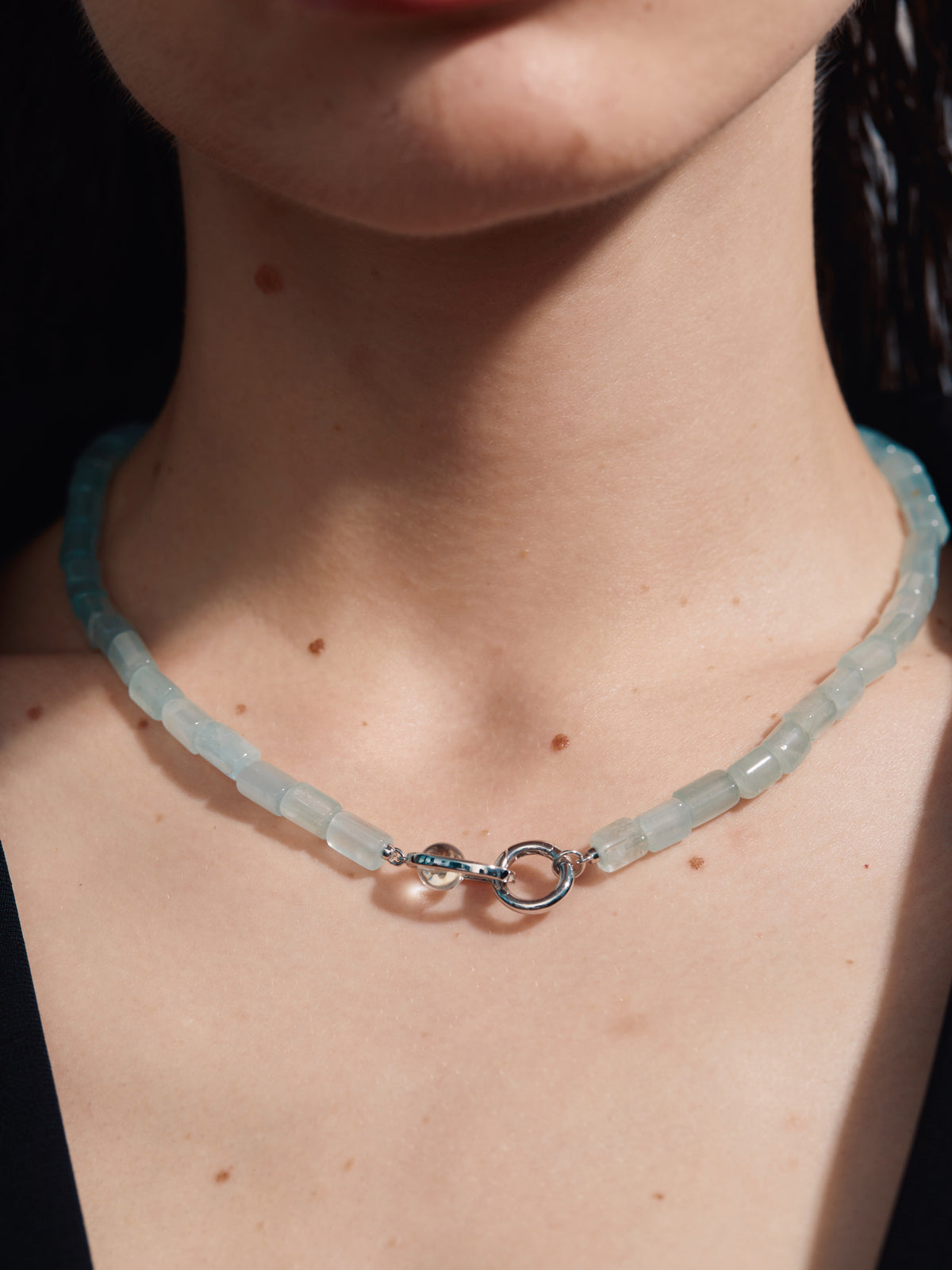 Spring Moonlight Aquamarine Necklace
